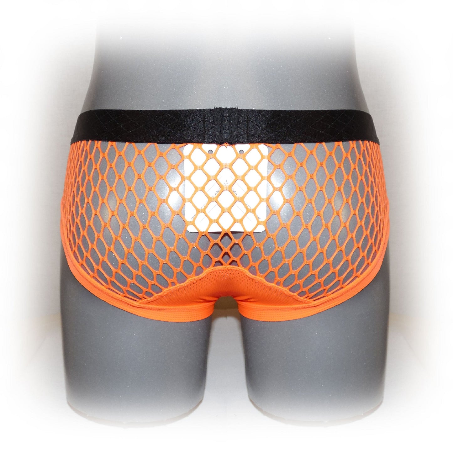 Pants with contrasting seam and mesh fabric