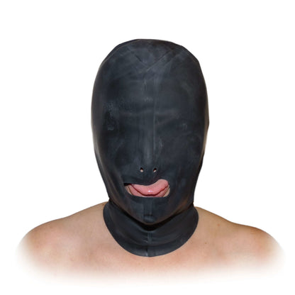 Latex Maske Mund offen Schwarz 0,4 mm