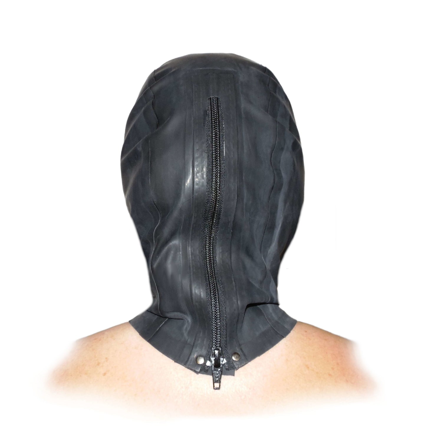 Latex Maske Mund offen Schwarz 0,4 mm