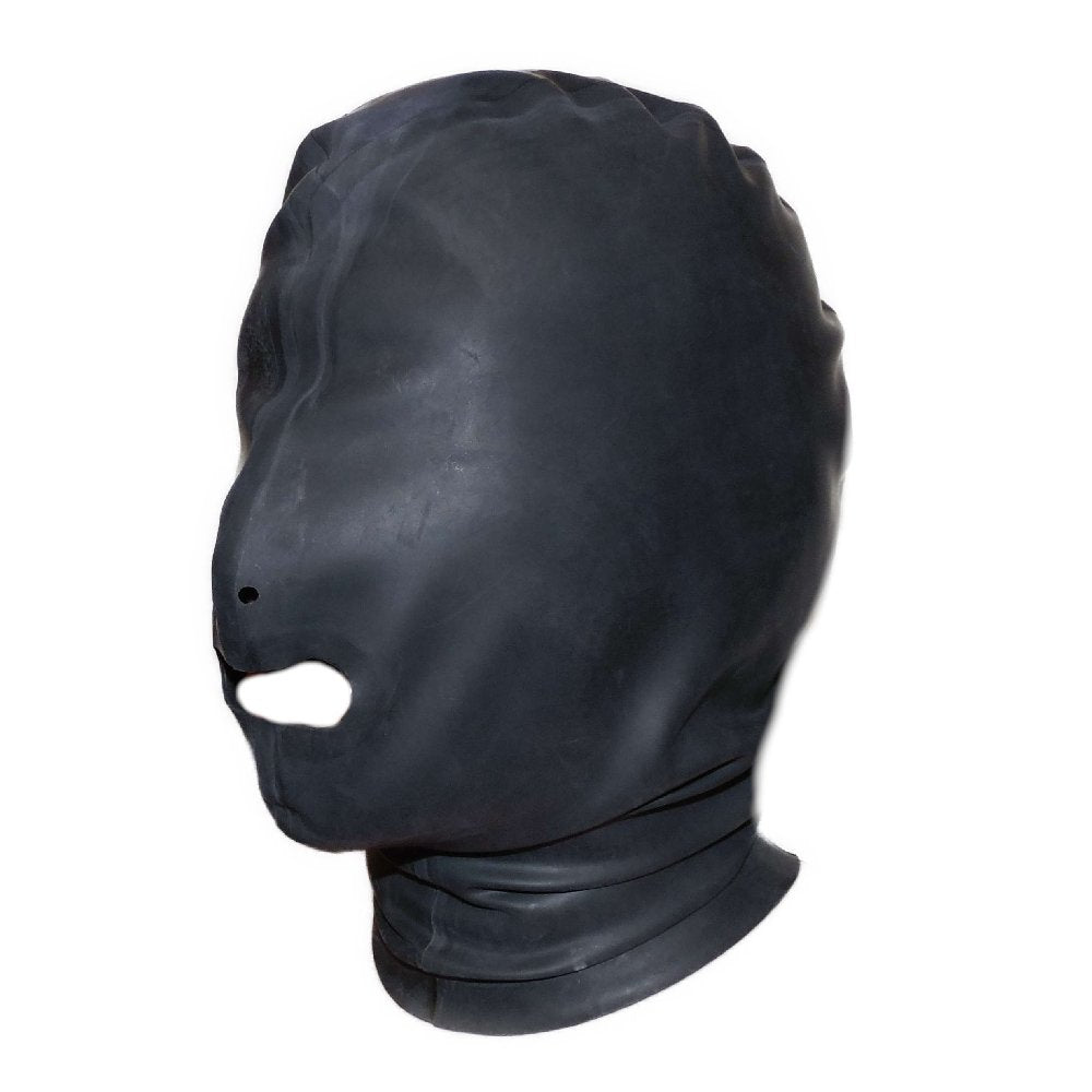 Latex Maske Mund offen Schwarz 0,4 mm