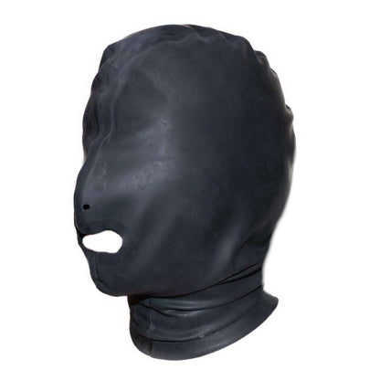 Latex Maske Mund offen Schwarz 0,4 mm