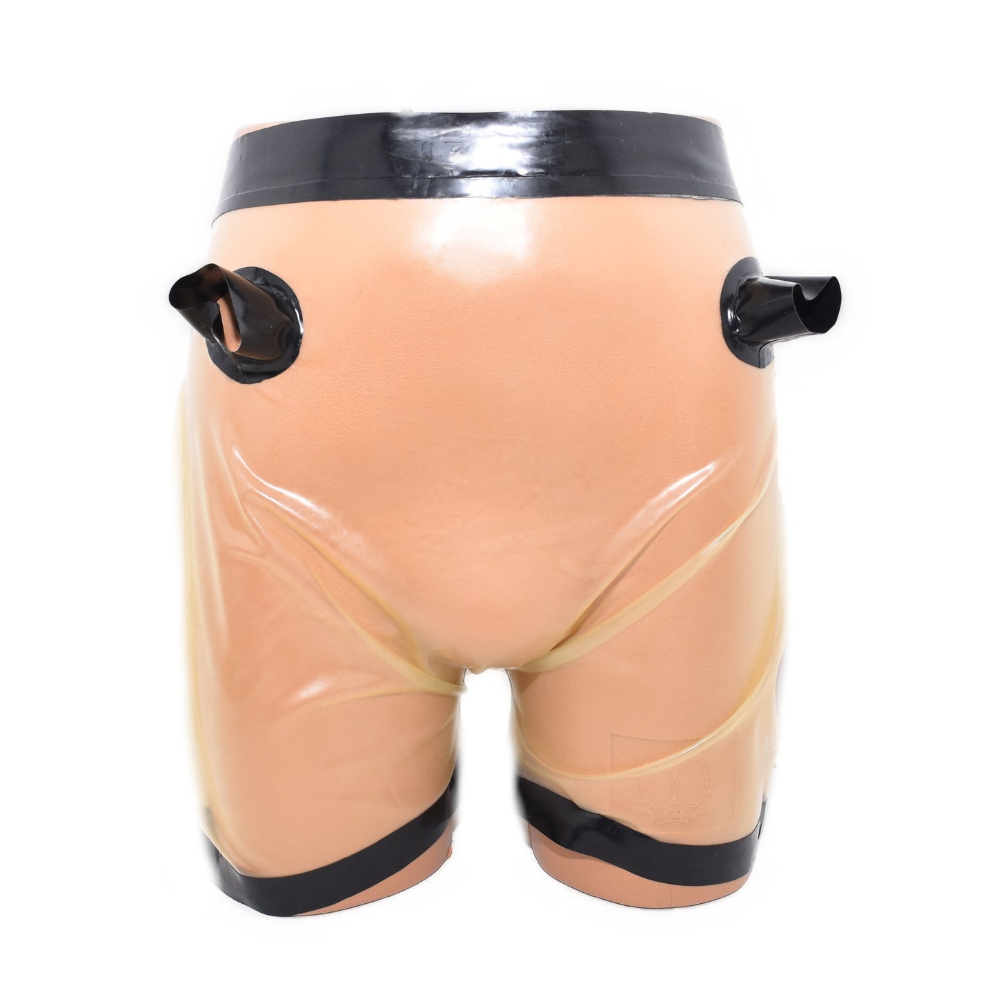 Latex Shorts Transparent mit Eingriffen und Beinabschluss