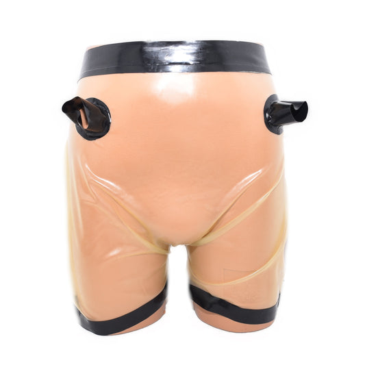 Latex Shorts Transparent mit Eingriffen und Beinabschluss