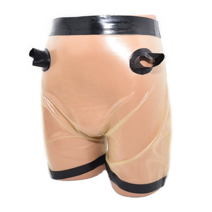 Latex Shorts Transparent mit Eingriffen und Beinabschluss