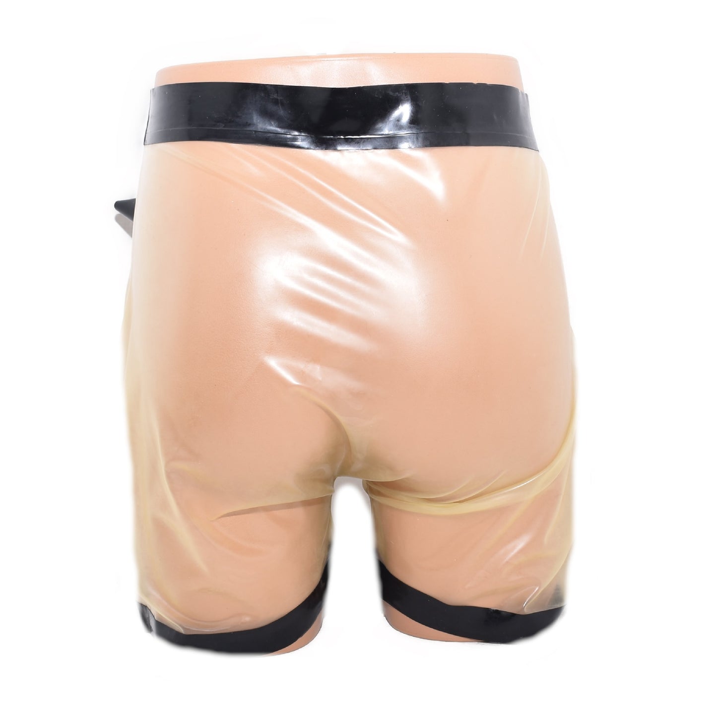 Latex Shorts Transparent mit Eingriffen und Beinabschluss