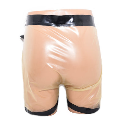 Latex Shorts Transparent mit Eingriffen und Beinabschluss