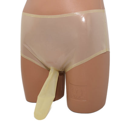 Latex Rüsselslip mit festem Anal Dildo Handgemacht