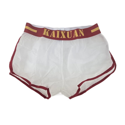 Boxershorts Kunststoff-transparent roter Bund