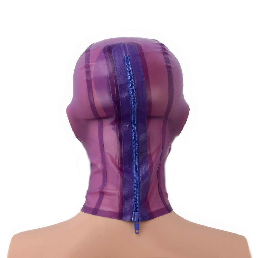 Latex Maske mit Reißverschluss transparent