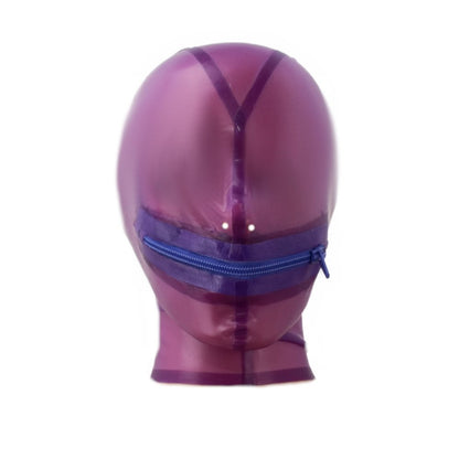 Latex Maske mit Reißverschluss transparent