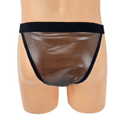 Latex Tanga Transparent schwarz größenverstellbar