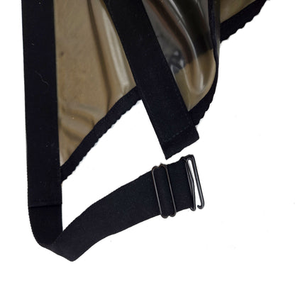 Latex Tanga Transparent schwarz größenverstellbar