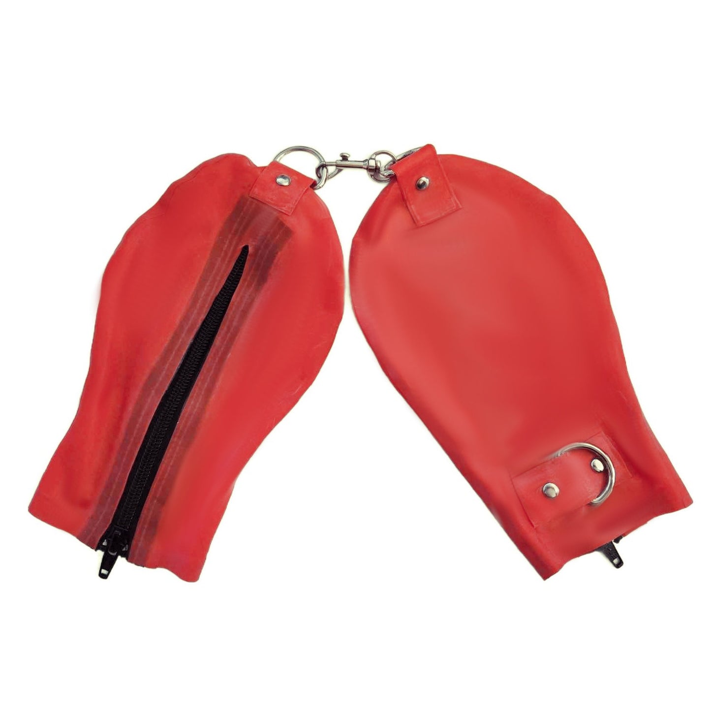 Latex Fäustlinge 0,4 mm stark  - Reißverschluss schwarz