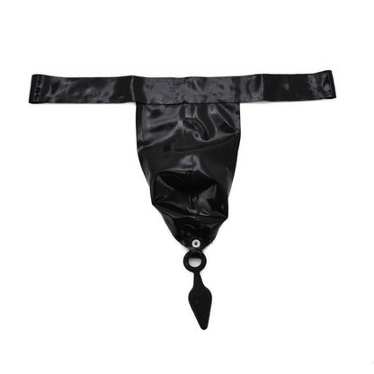 Latex thong with anal support, 0.6mm latex