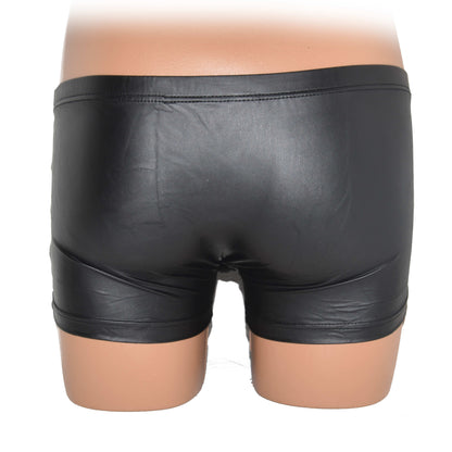 Leather boxer underwear with buckle leather