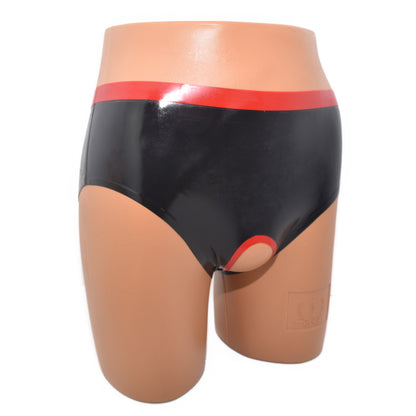Latex Slip mit Frontöffnung und Analplug