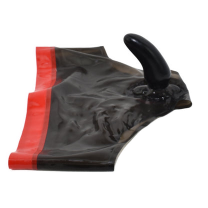 Latex Slip mit Frontöffnung und Analplug