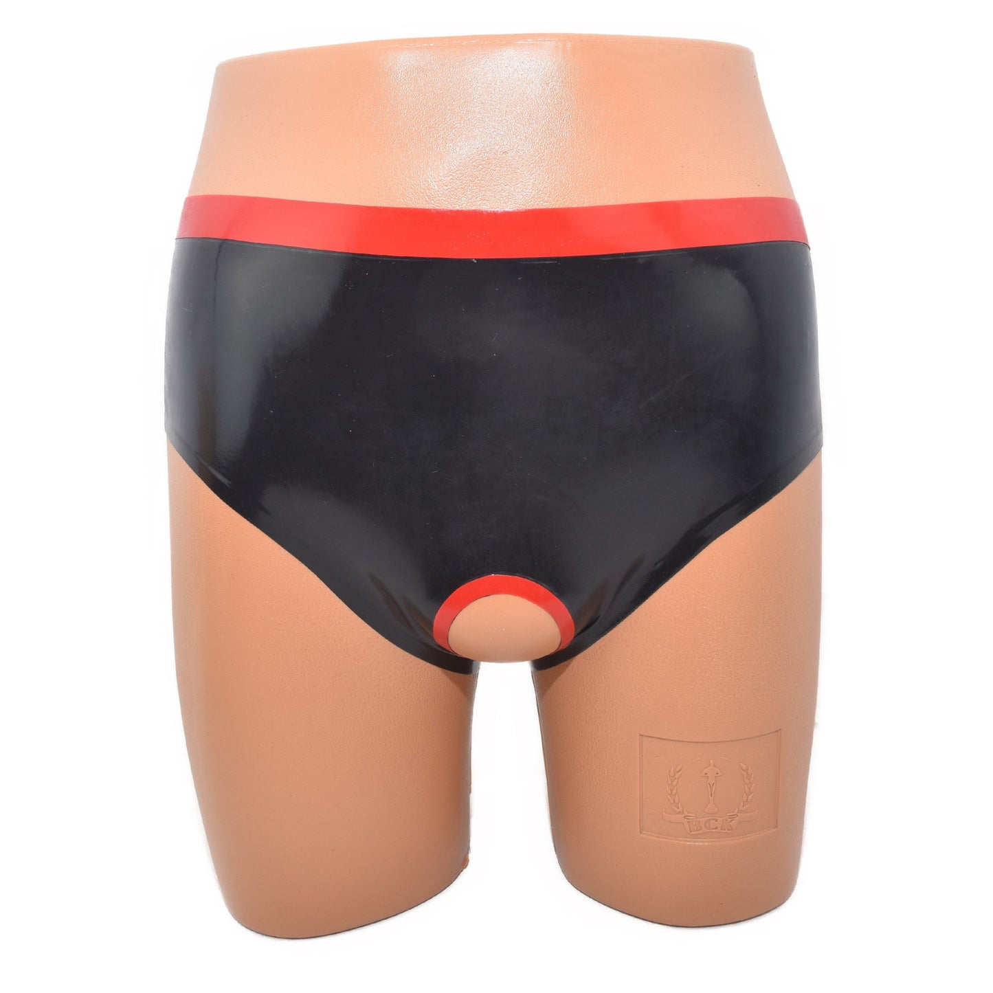 Latex Slip mit Frontöffnung und Analplug