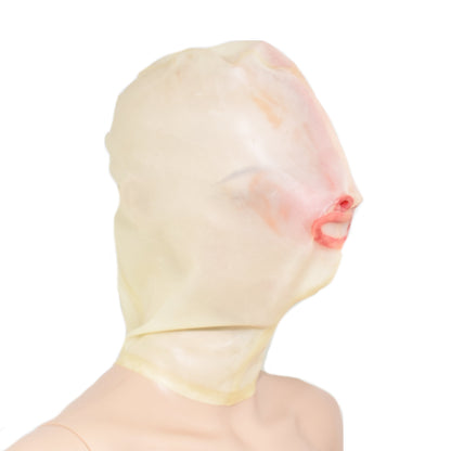Latex Maske Mundstück und Nasenröhrchen Transparent 0,4 mm