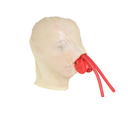 Latex Maske Mundstück und Nasenröhrchen Transparent 0,4 mm