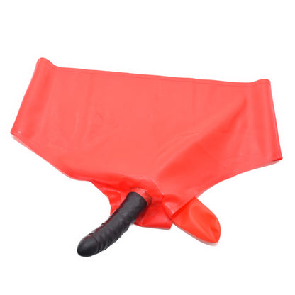 Latex  Rüsselslip mit festem Anal Dildo Handgemacht