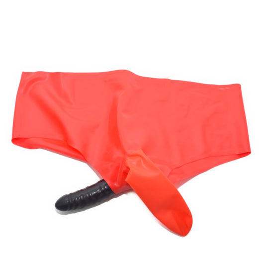 Latex  Rüsselslip mit festem Anal Dildo Handgemacht