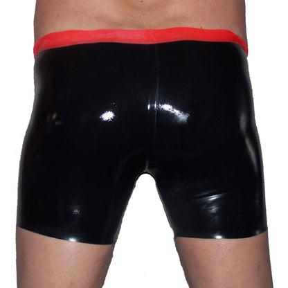 Latex Long Shorts mit Doppel-Reißverschluss/Innenbeutel