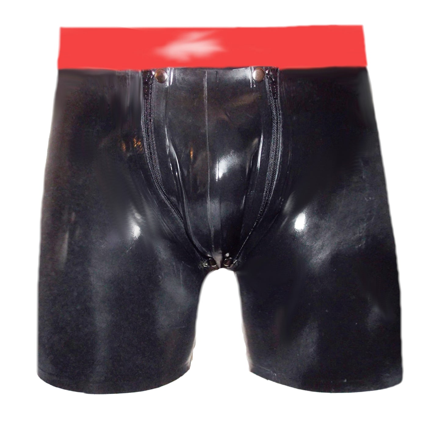 Latex Long Shorts mit Doppel-Reißverschluss/Innenbeutel