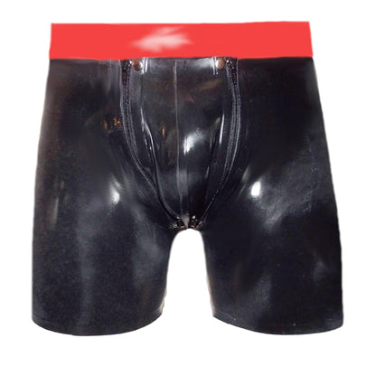 Latex Long Shorts mit Doppel-Reißverschluss/Innenbeutel