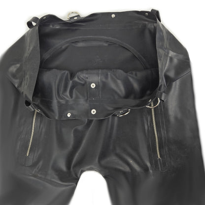 Latex Shorts vorne und hinten Doppel-Reißverschluss und Ouverts