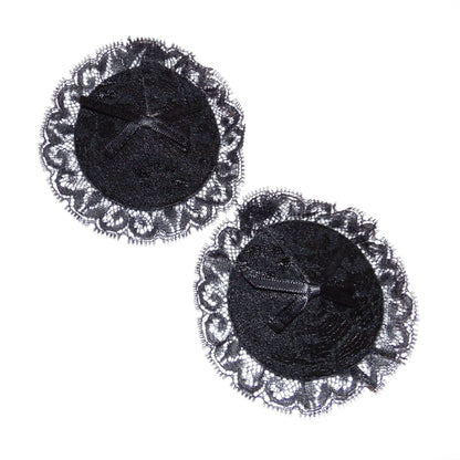Nippel Cover Rund Schwarz Rüsche Schwarz