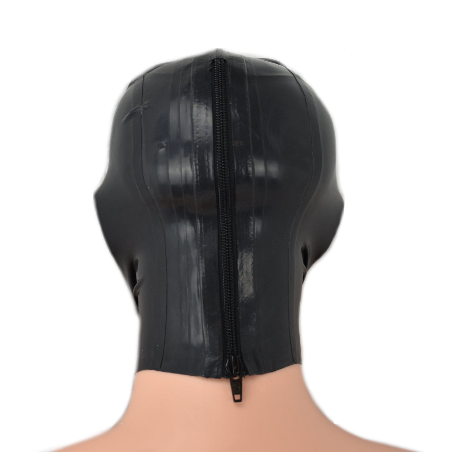 Latex Maske Transparent/Schwarz Mund offen - 0,3 mm Latex