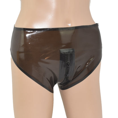 Latex Damen Slip Zwei-Wege-Reißverschluss