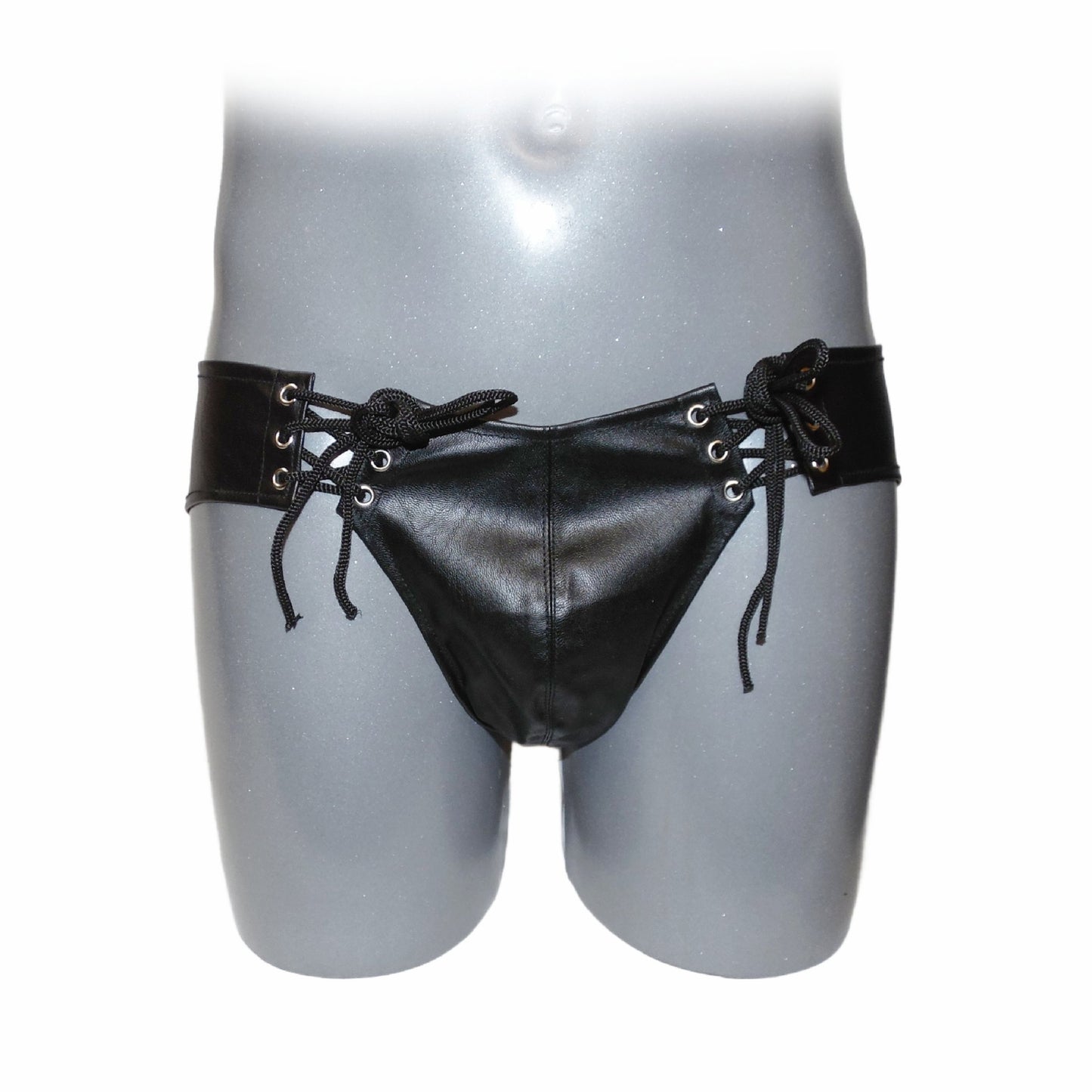 Male leather slip with lacing