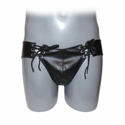 Male leather slip with lacing