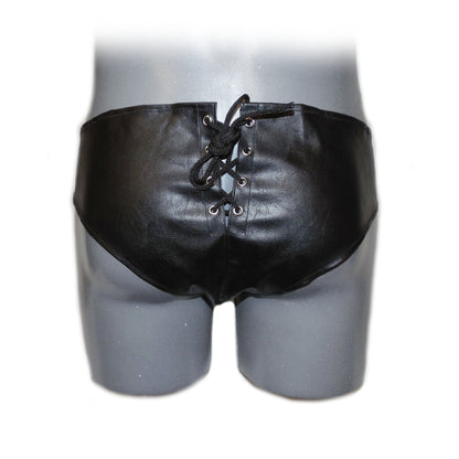 Male leather slip with lacing