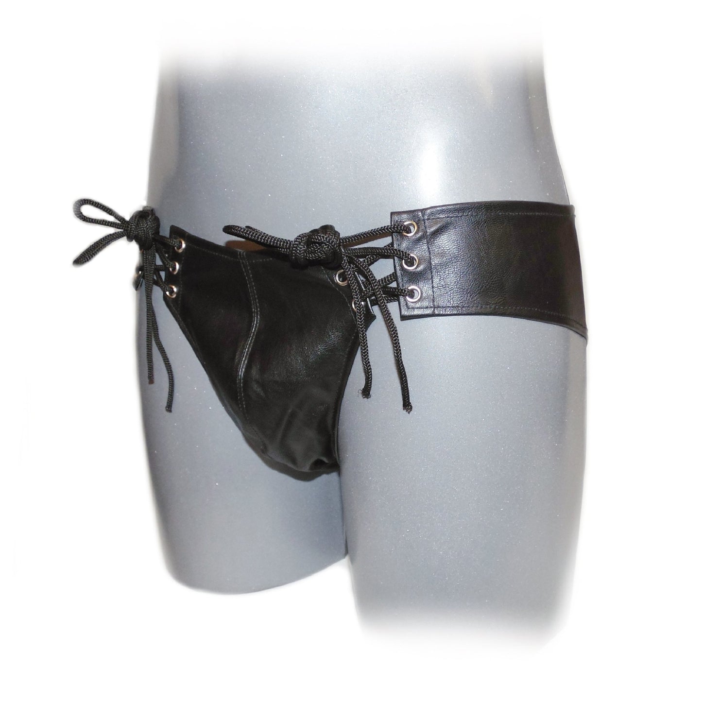 Male leather slip with lacing