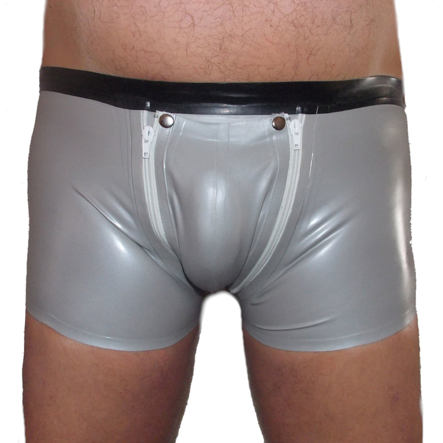 Latex Shorts mit Doppel-Reißverschluss/Innenbeutel