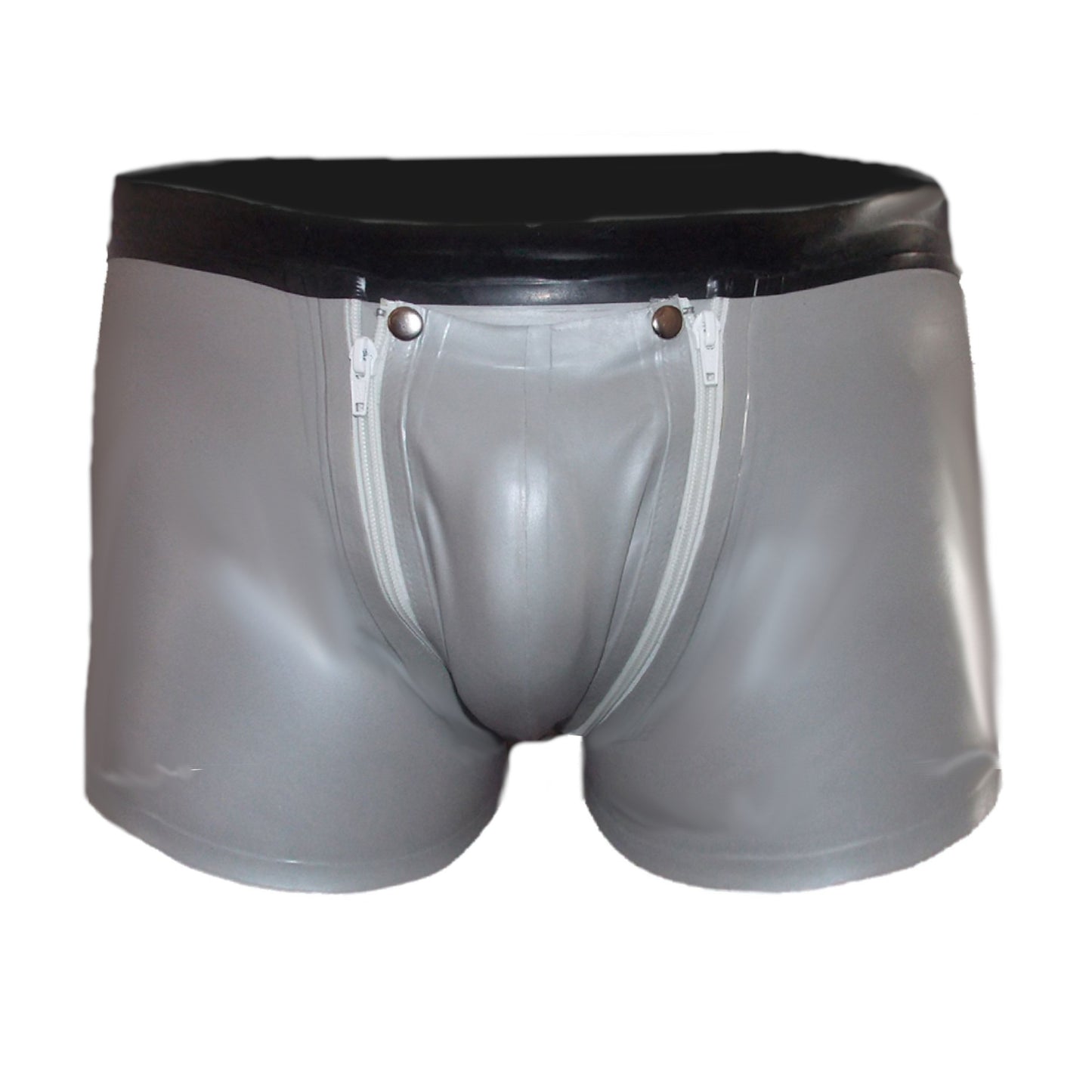 Latex Shorts mit Doppel-Reißverschluss/Innenbeutel