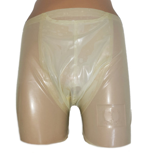 Latex Shorts Transparent mit Eingriff und Innenbeutel