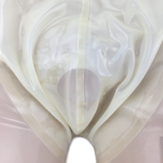 Latex Shorts Transparent mit Eingriff und Innenbeutel