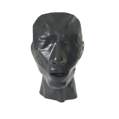 Latex Maske mit Mundstück und Nasenröhrchen 0,4 mm schwarz