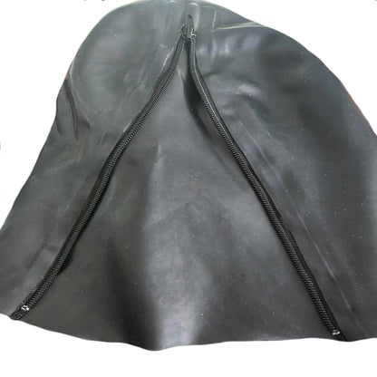 Latex Maske mit Mundstück und Nasenröhrchen 0,4 mm schwarz
