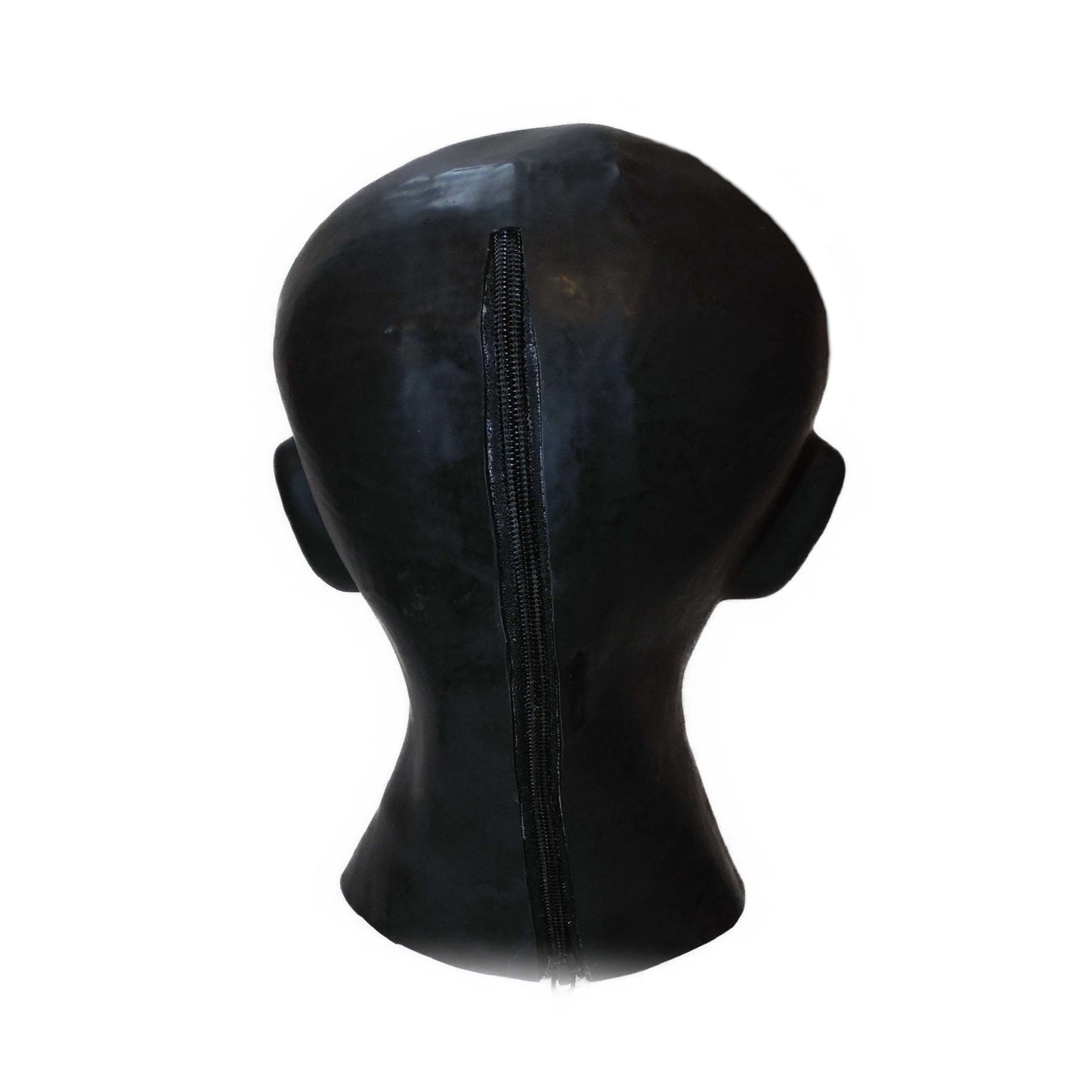 Latex Maske mit Mundstück und Nasenröhrchen 0,4 mm schwarz