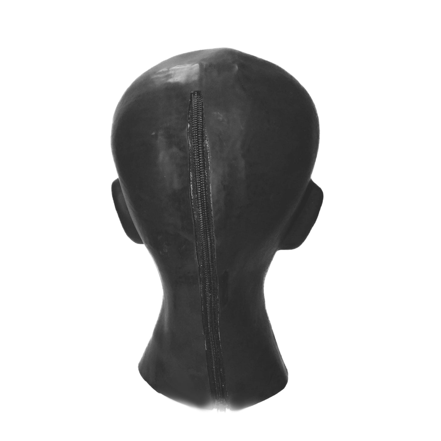 Latex Maske mit Mundstück und Nasenröhrchen 0,4 mm schwarz