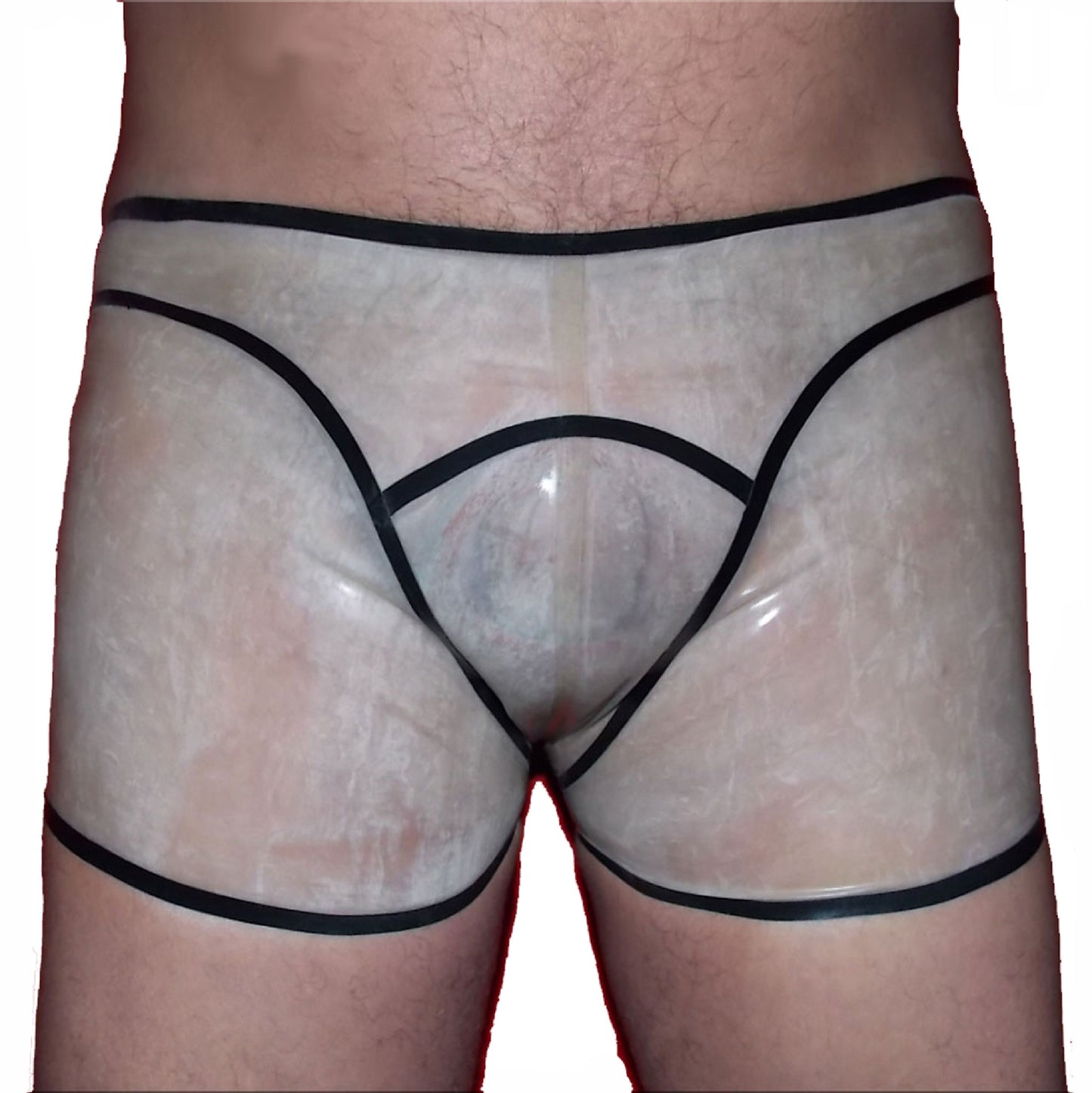 Latex Shorts Transparent - Schwarzer Rand