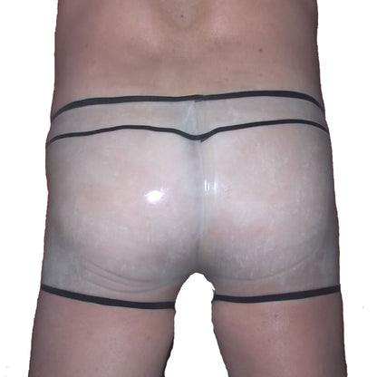 Latex Shorts Transparent - Schwarzer Rand