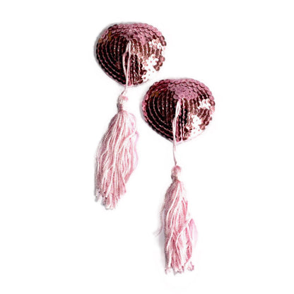 Nippel Cover Herz mit Pailletten und Bommel