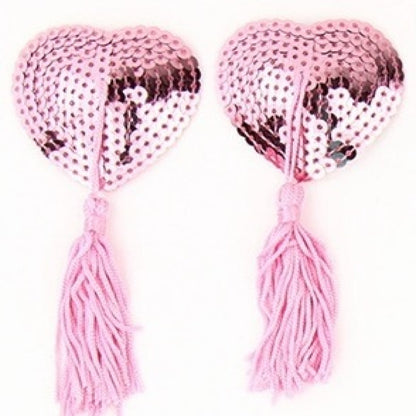 Nippel Cover Herz mit Pailletten und Bommel