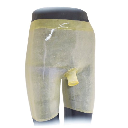 Latex Long Shorts transparent Penisschlauch offen hand made